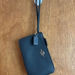 Coach Blue Leather Wristlet